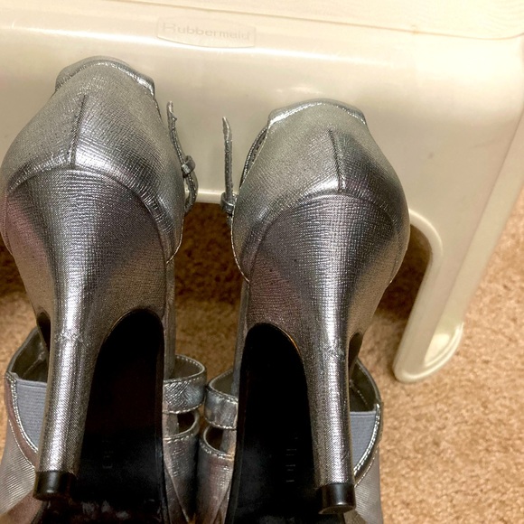 Pewter Heels with Mesh Inserts - Picture 6 of 9